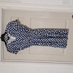 NWT Lane Bryant blue and white print dress